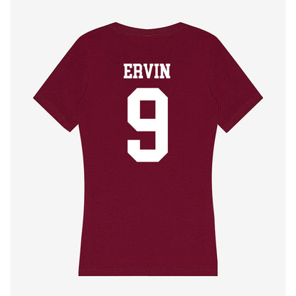 AAMU - NCAA Women's Basketball : Kalyn Ervin - Women's V-Neck T-Shirt-1