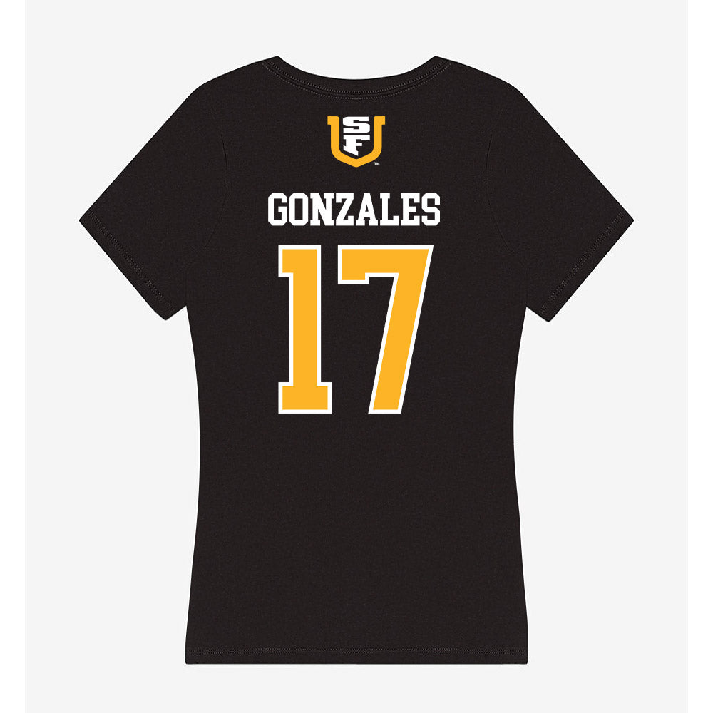 USFCA - NCAA Baseball : Thomas Gonzales - Women's V-Neck T-Shirt-1