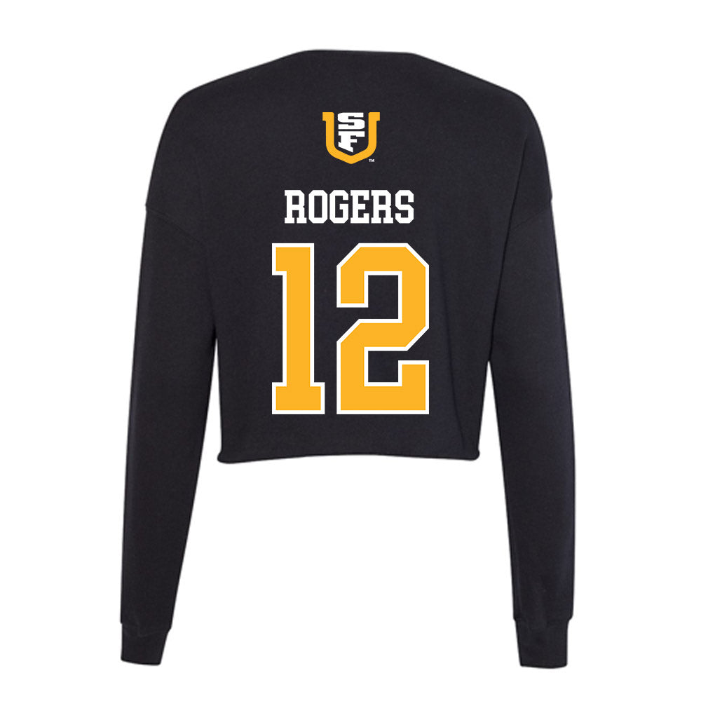 USFCA - NCAA Baseball : TJ Rogers - Women's Cropped Crew Fleece-1