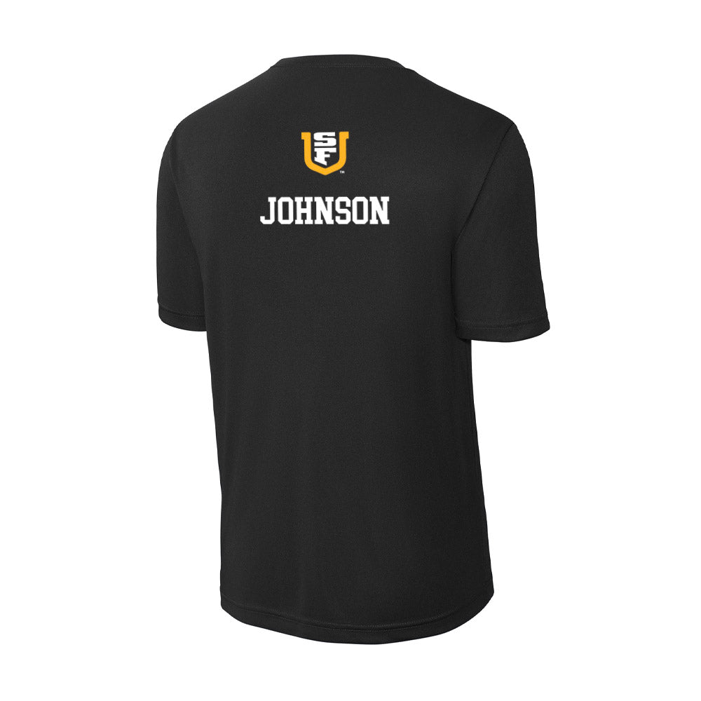 USFCA - NCAA Men's Cross Country : Herbie Johnson - Activewear T-Shirt-1