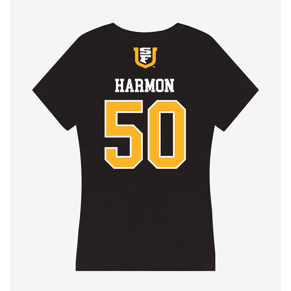 USFCA - NCAA Baseball : Trevor Harmon - Women's V-Neck T-Shirt-1
