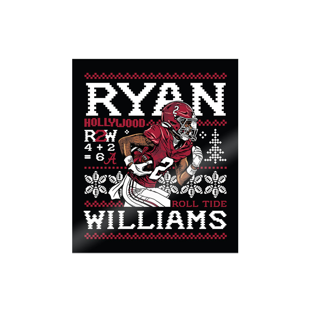 Alabama - NCAA Football : Ryan Williams - Christmas Caricature Sticker-0