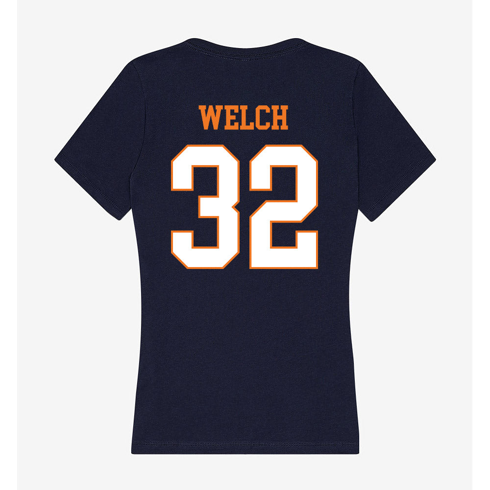 Bucknell - NCAA Men's Basketball : Kellen Welch - Women's V-Neck T-Shirt-1