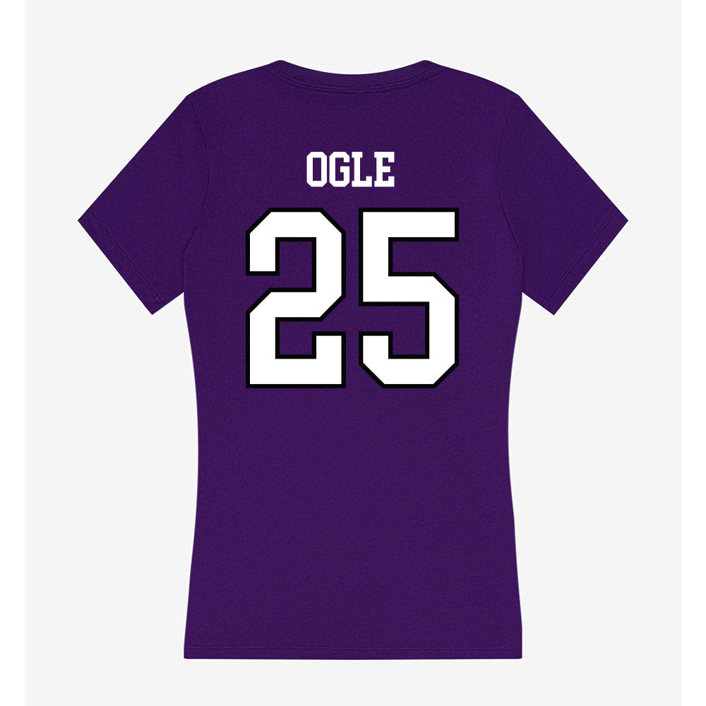 Lipscomb - NCAA Softball : Mallory Ogle - Women's V-Neck T-Shirt-1