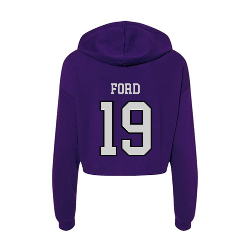 Weber - NCAA Football : Devin Ford - Women's Crop Fleece Hoodie-1
