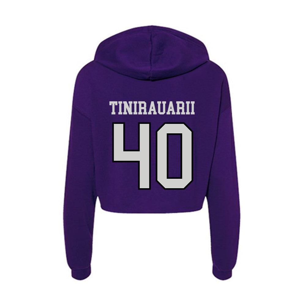 Weber - NCAA Football : Raimoana Tinirauarii - Women's Crop Fleece Hoodie-1