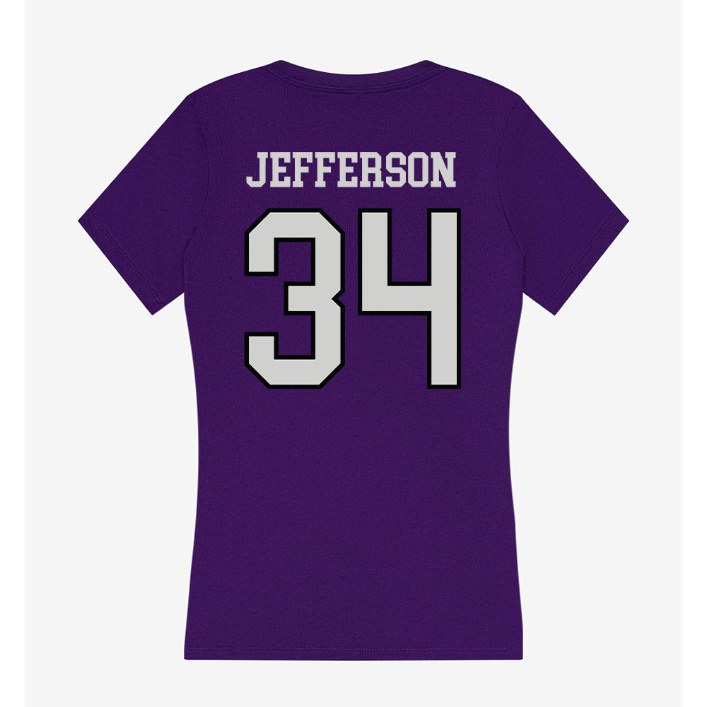 Weber - NCAA Football : Kaleb Jefferson - Women's V-Neck T-Shirt-1