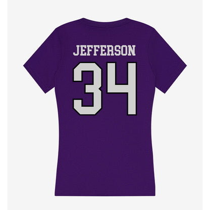 Weber - NCAA Football : Kaleb Jefferson - Women's V-Neck T-Shirt-1