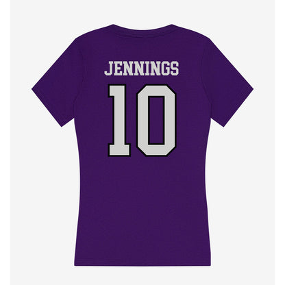 Weber - NCAA Football : Dijon Jennings - Women's V-Neck T-Shirt-1