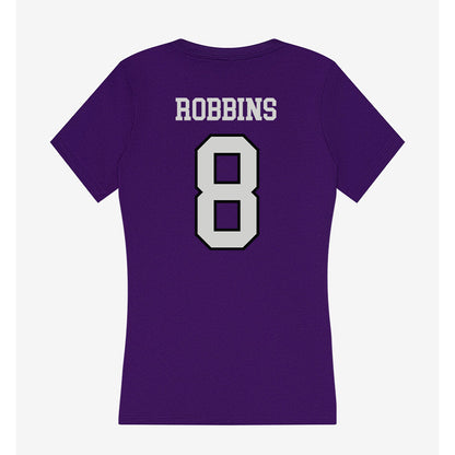 Weber - NCAA Women's Basketball : Hannah Robbins - Women's V-Neck T-Shirt-1