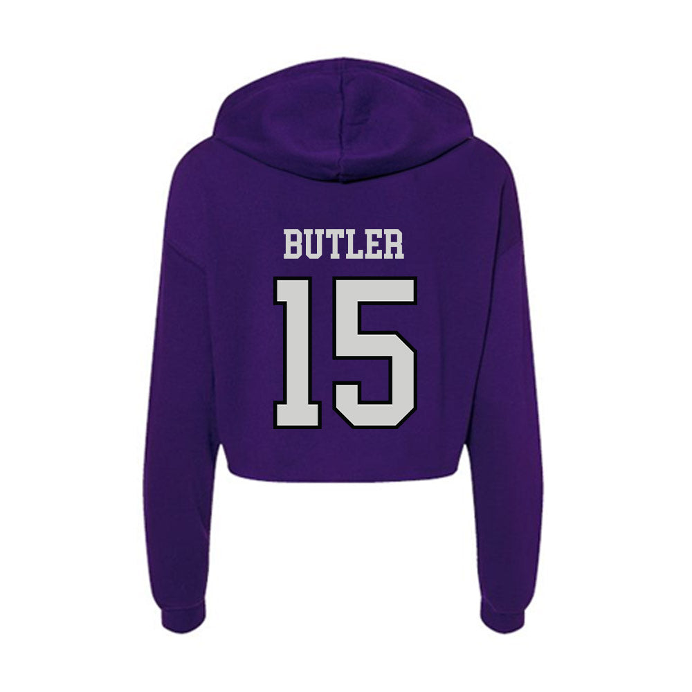 Weber - NCAA Football : Clarence Butler - Women's Crop Fleece Hoodie-1
