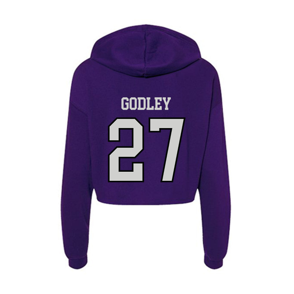 Weber - NCAA Football : Davion Godley - Women's Crop Fleece Hoodie-1