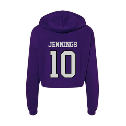 Weber - NCAA Football : Dijon Jennings - Women's Crop Fleece Hoodie-1