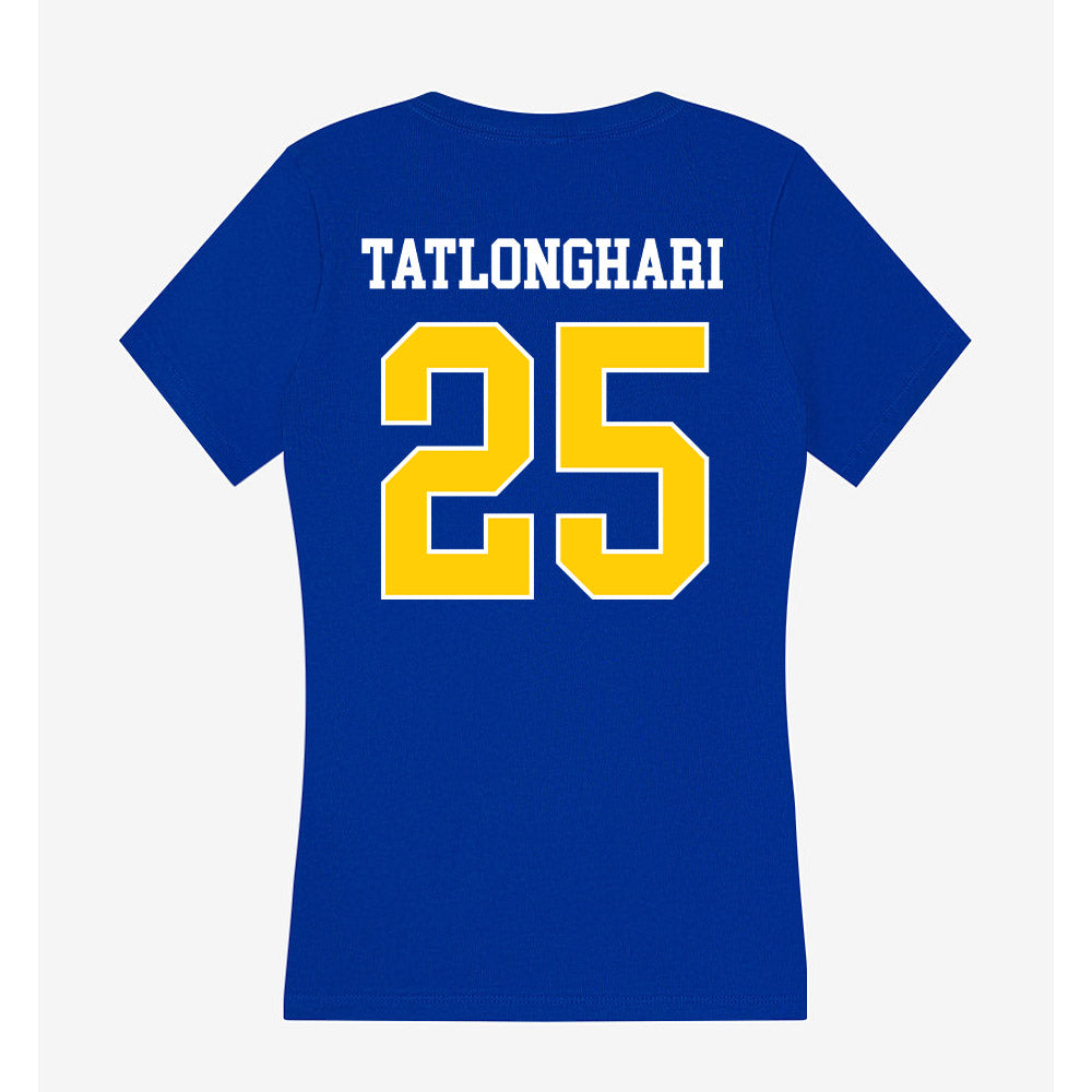 Rollins - NCAA Men's Soccer : Noah Tatlonghari - Women's V-Neck T-Shirt-1