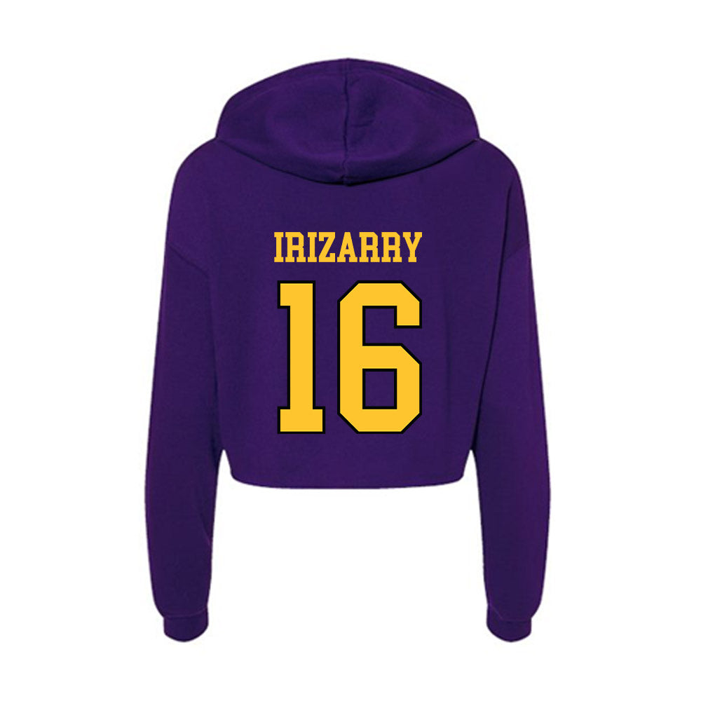 Montevallo - NCAA Baseball : Daniel Irizarry - Women's Crop Fleece Hoodie-1