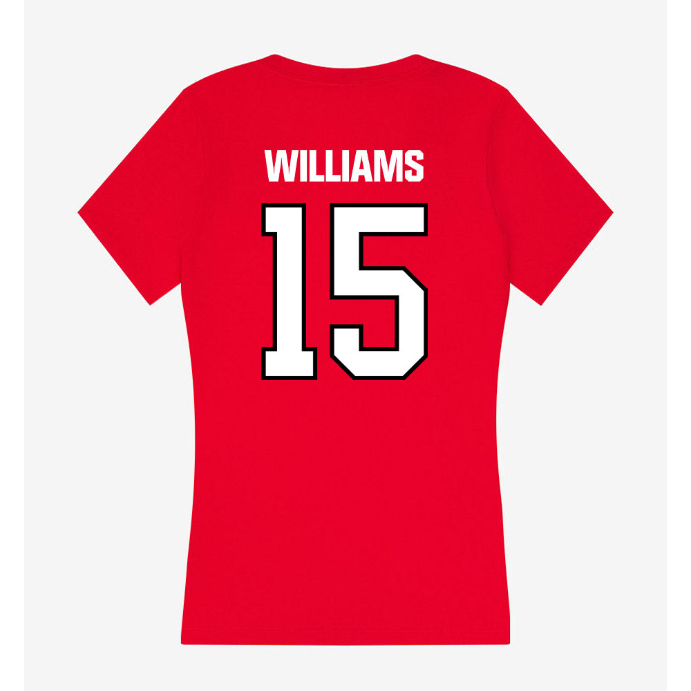 WSSU - NCAA Women's Basketball : Chloe Williams - Women's V-Neck T-Shirt-1