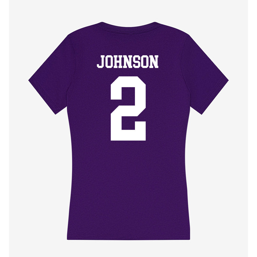 Evansville - NCAA Women's Soccer : Taylor Johnson - Women's V-Neck T-Shirt-1