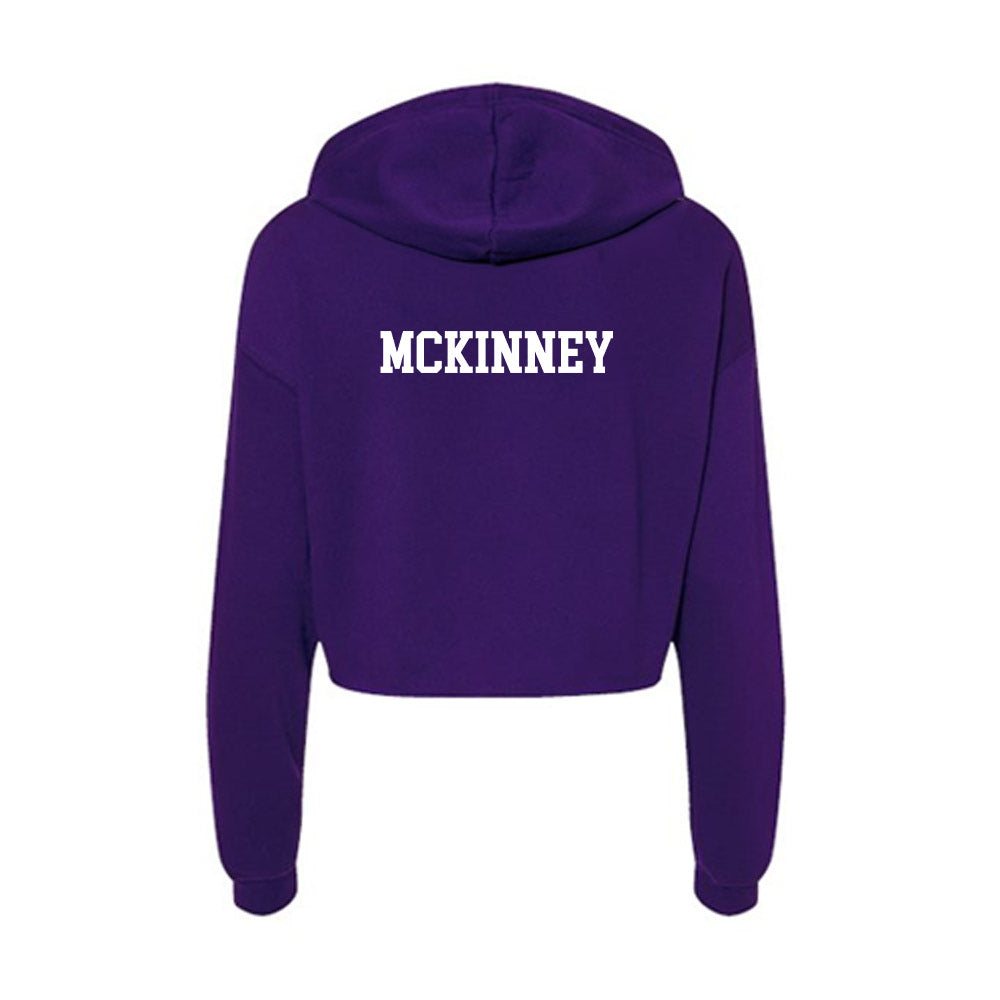 Evansville - NCAA Men's Swimming & Diving : Levi McKinney - Women's Crop Fleece Hoodie-1