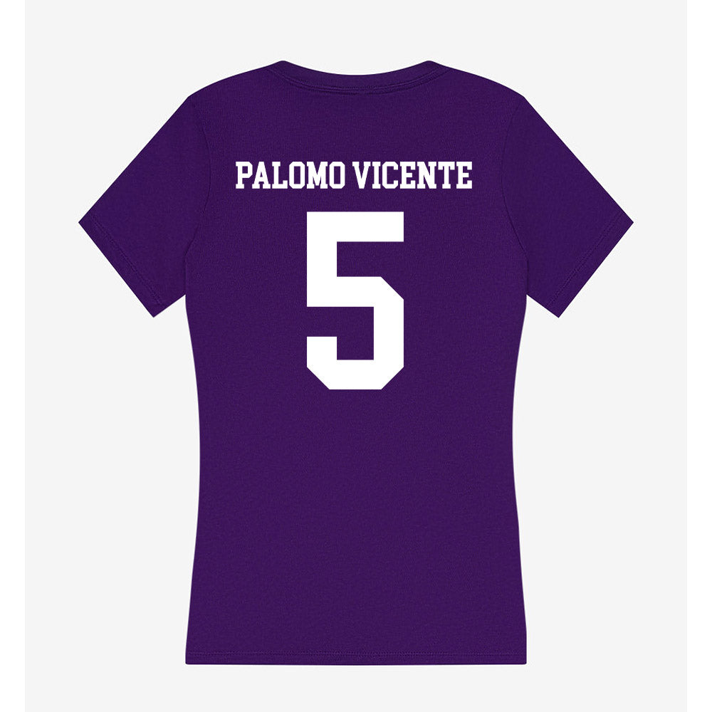 Evansville - NCAA Women's Basketball : Julia Palomo Vicente - Women's V-Neck T-Shirt-1