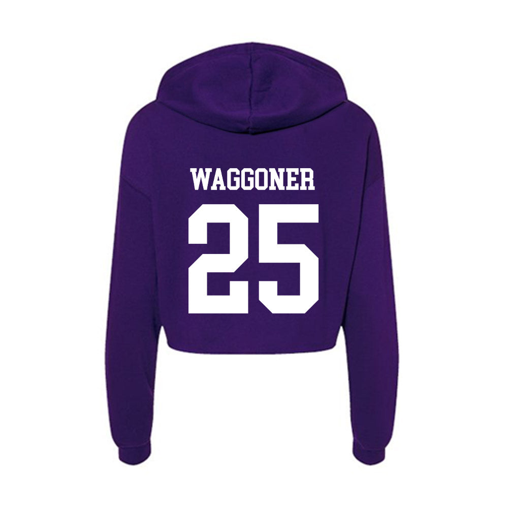 Evansville - NCAA Baseball : Evan Waggoner - Women's Crop Fleece Hoodie-1