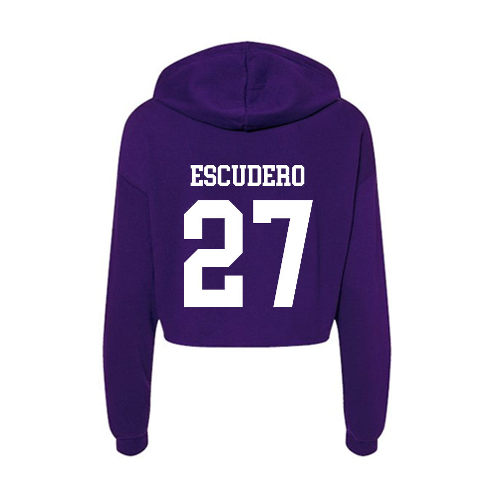 Evansville - NCAA Men's Soccer : Andres Escudero - Women's Crop Fleece Hoodie-1