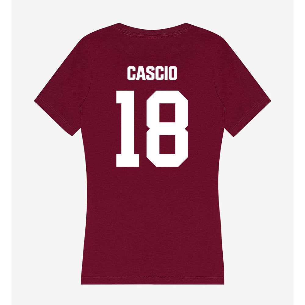 Colgate - NCAA Softball : Mia Cascio - Women's V-Neck T-Shirt-1