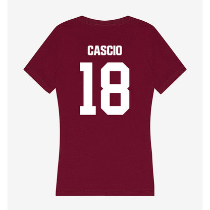 Colgate - NCAA Softball : Mia Cascio - Women's V-Neck T-Shirt-1