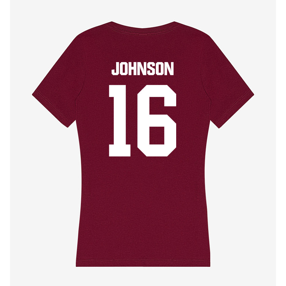 Colgate - NCAA Football : Jaydon Johnson - Women's V-Neck T-Shirt-1