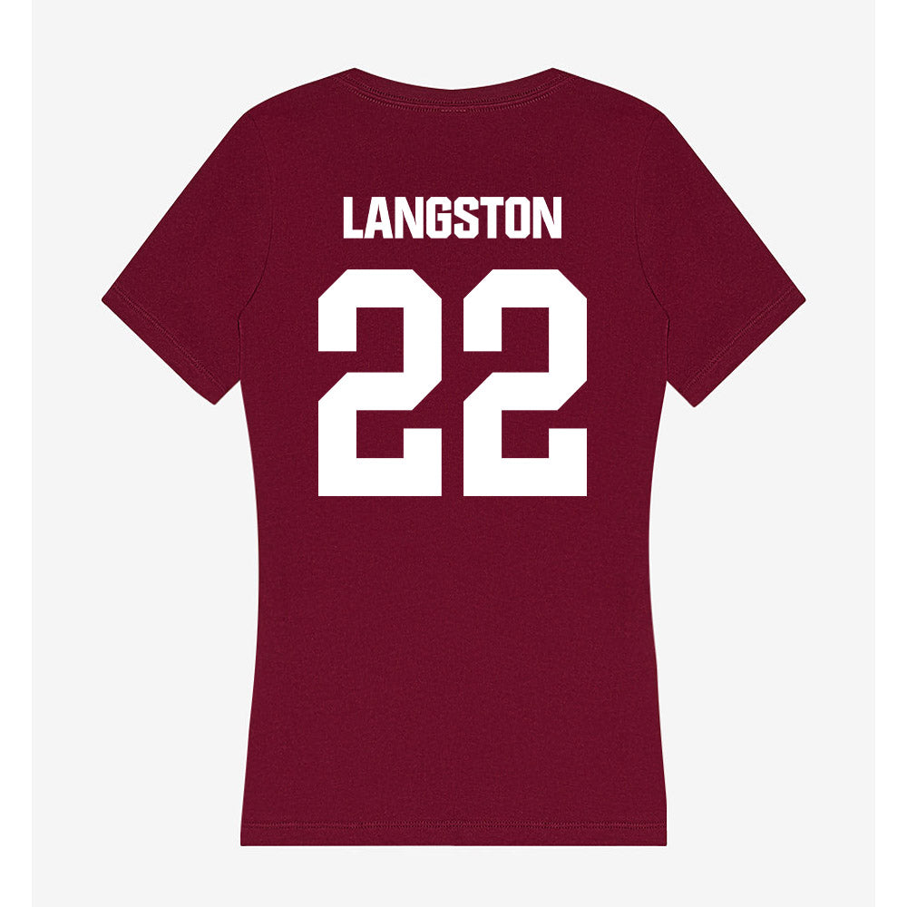 Colgate - NCAA Football : Kenny Langston - Women's V-Neck T-Shirt-1