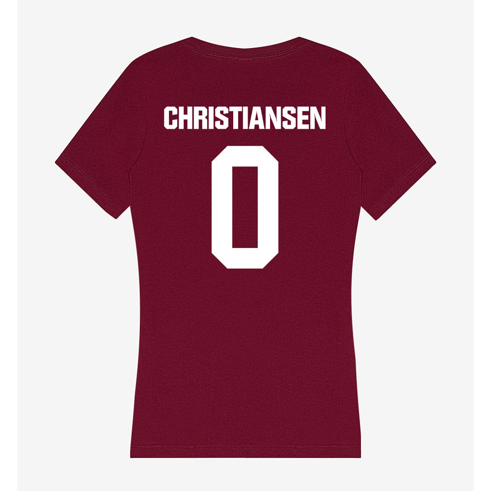 Colgate - NCAA Men's Soccer : Mason Christiansen - Women's V-Neck T-Shirt-1