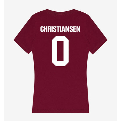 Colgate - NCAA Men's Soccer : Mason Christiansen - Women's V-Neck T-Shirt-1