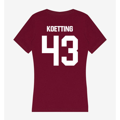 Colgate - NCAA Football : Jeb Koetting - Women's V-Neck T-Shirt-1