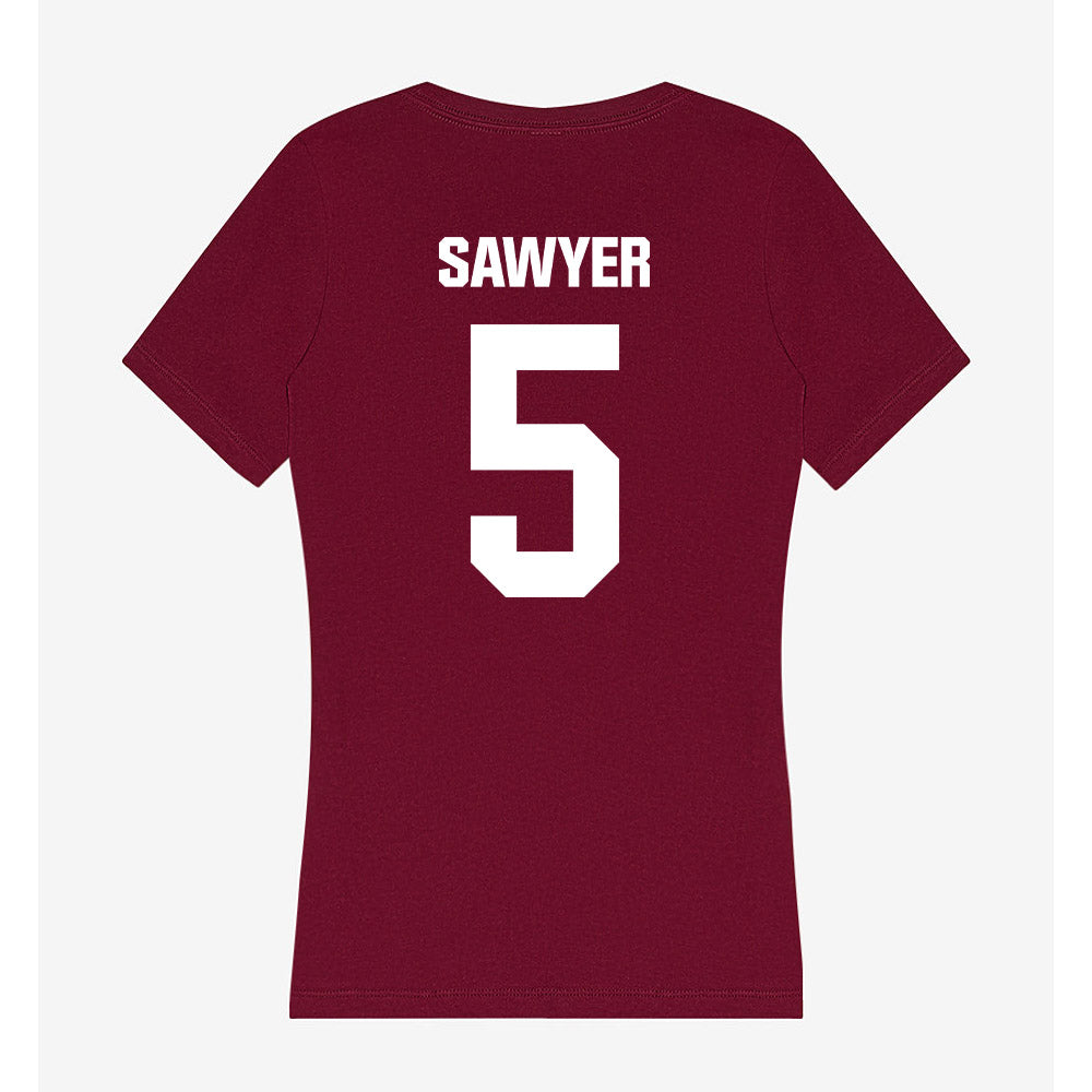 Colgate - NCAA Football : Jariyah Sawyer - Women's V-Neck T-Shirt-1