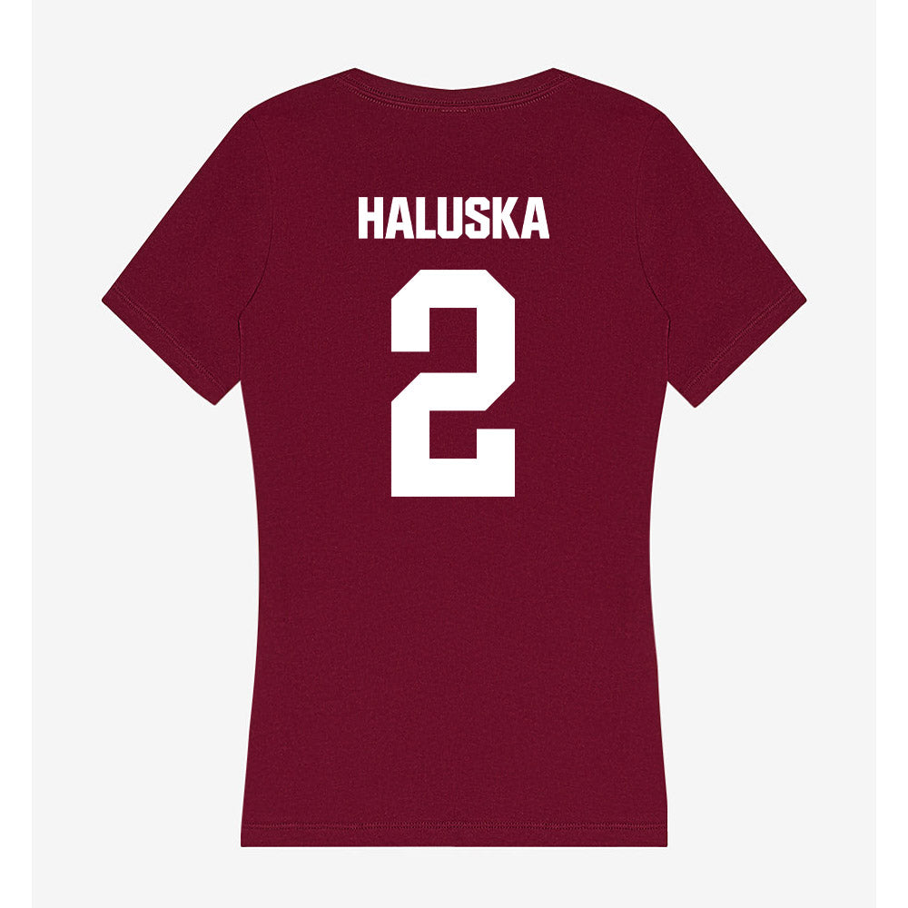 Colgate - NCAA Softball : Lily Haluska - Women's V-Neck T-Shirt-1