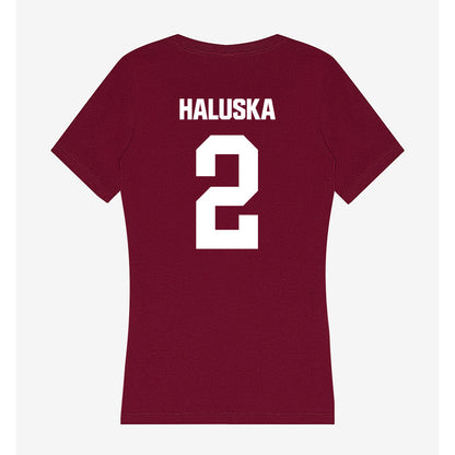 Colgate - NCAA Softball : Lily Haluska - Women's V-Neck T-Shirt-1