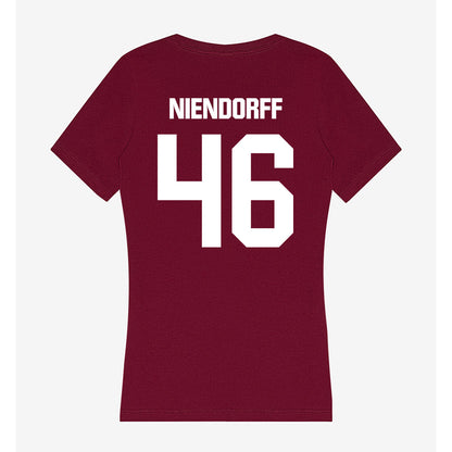 Colgate - NCAA Football : Hal Niendorff - Women's V-Neck T-Shirt-1