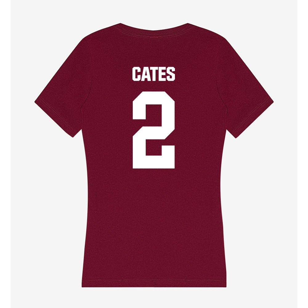 Colgate - NCAA Men's Soccer : Connor Cates - Women's V-Neck T-Shirt-1