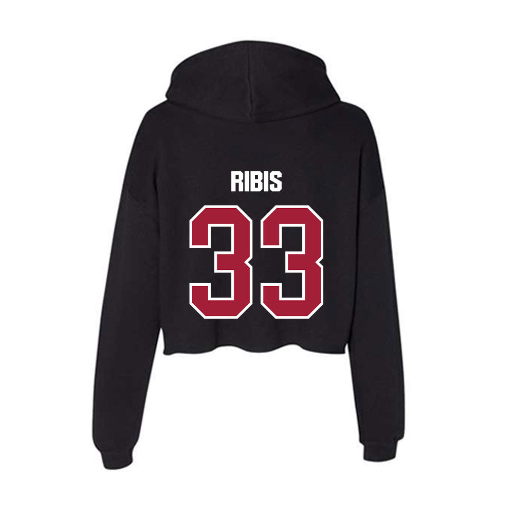 Lenoir Rhyne - NCAA Baseball : Michael Ribis - Women's Crop Fleece Hoodie-1
