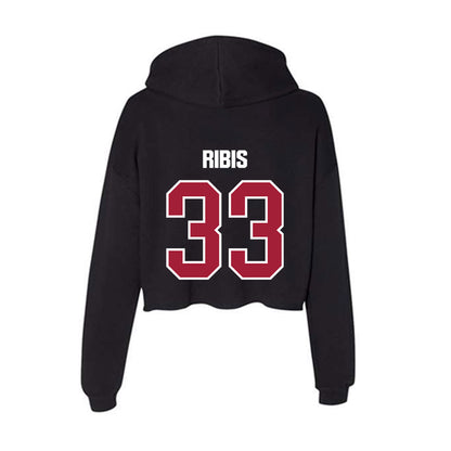 Lenoir Rhyne - NCAA Baseball : Michael Ribis - Women's Crop Fleece Hoodie-1
