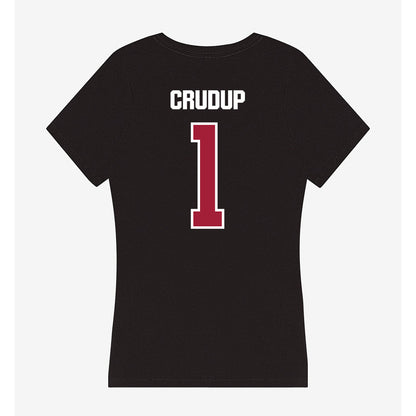 Lenoir Rhyne - NCAA Men's Basketball : Chris Crudup - Women's V-Neck T-Shirt-1