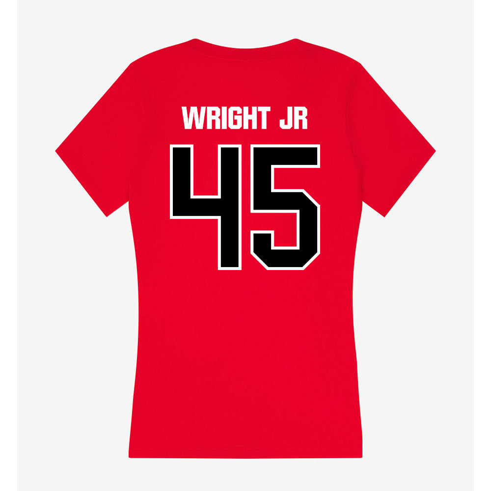 Youngstown State - NCAA Football : Mike Wright jr - Women's V-Neck T-Shirt-1