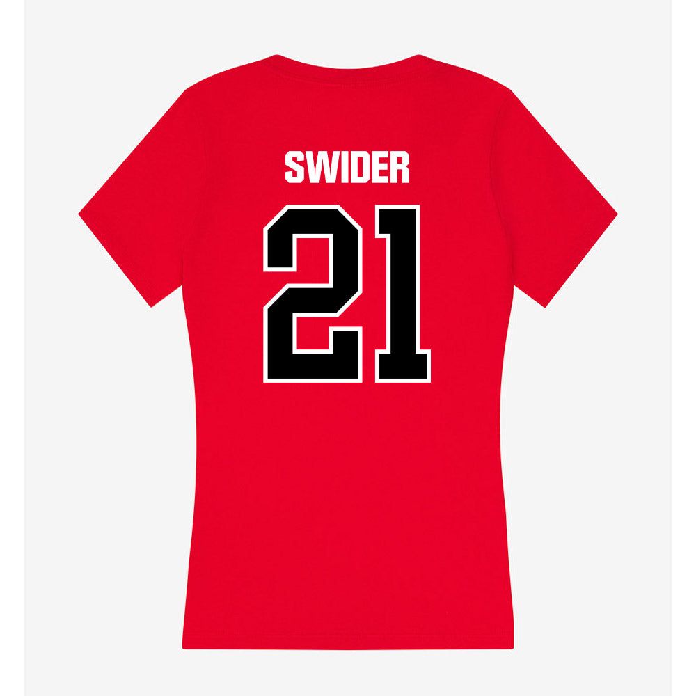 Youngstown State - NCAA Men's Basketball : Connor Swider - Women's V-Neck T-Shirt-1