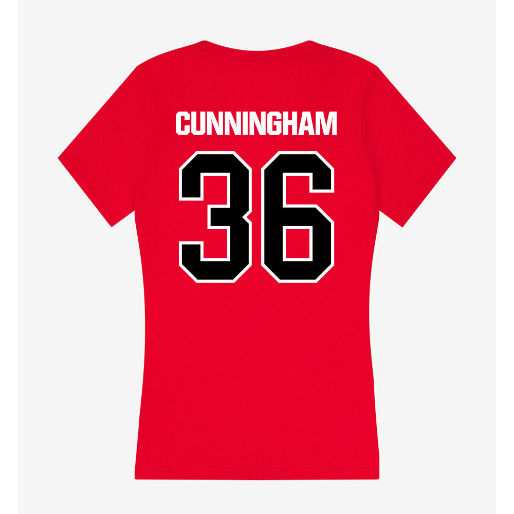 Youngstown State - NCAA Football : Carson Cunningham - Women's V-Neck T-Shirt-1