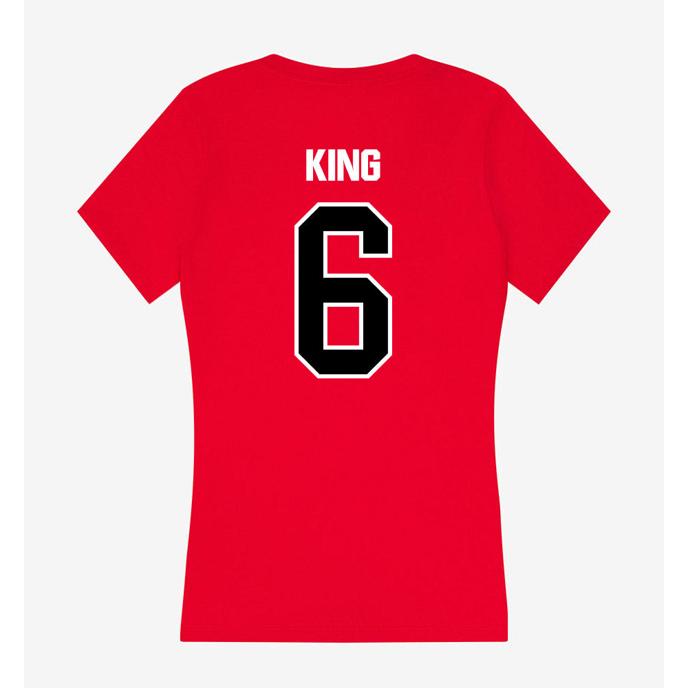 Youngstown State - NCAA Men's Basketball : Drew King - Women's V-Neck T-Shirt-1