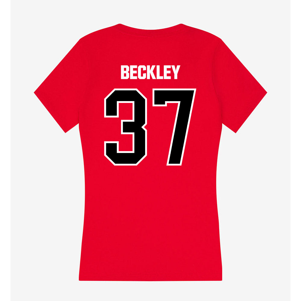Youngstown State - NCAA Baseball : Nathan Beckley - Women's V-Neck T-Shirt-1
