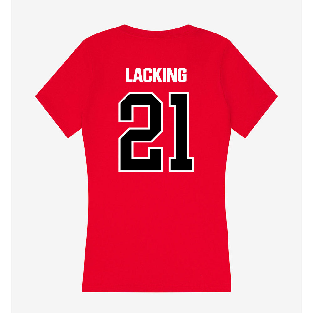 Youngstown State - NCAA Football : Larenz Lacking - Women's V-Neck T-Shirt-1