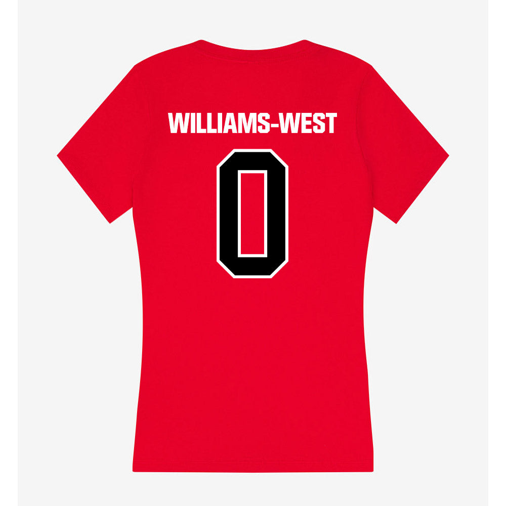 Youngstown State - NCAA Football : Jussiah Williams-West - Women's V-Neck T-Shirt-1