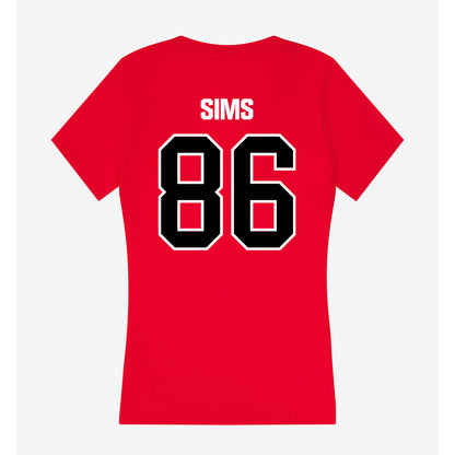 Youngstown State - NCAA Football : Stephen Sims - Women's V-Neck T-Shirt-1