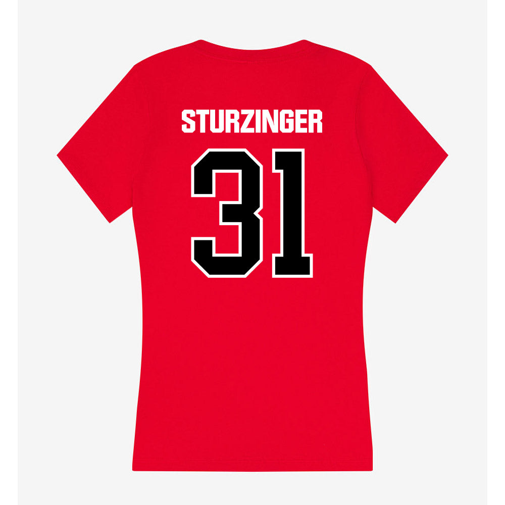 Youngstown State - NCAA Football : Weston Sturzinger - Women's V-Neck T-Shirt-1