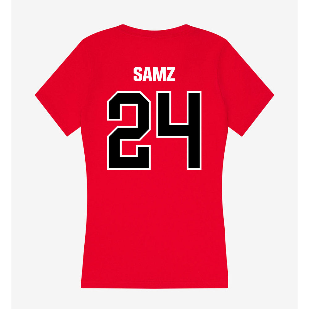 Youngstown State - NCAA Women's Basketball : Bella Samz - Women's V-Neck T-Shirt-1